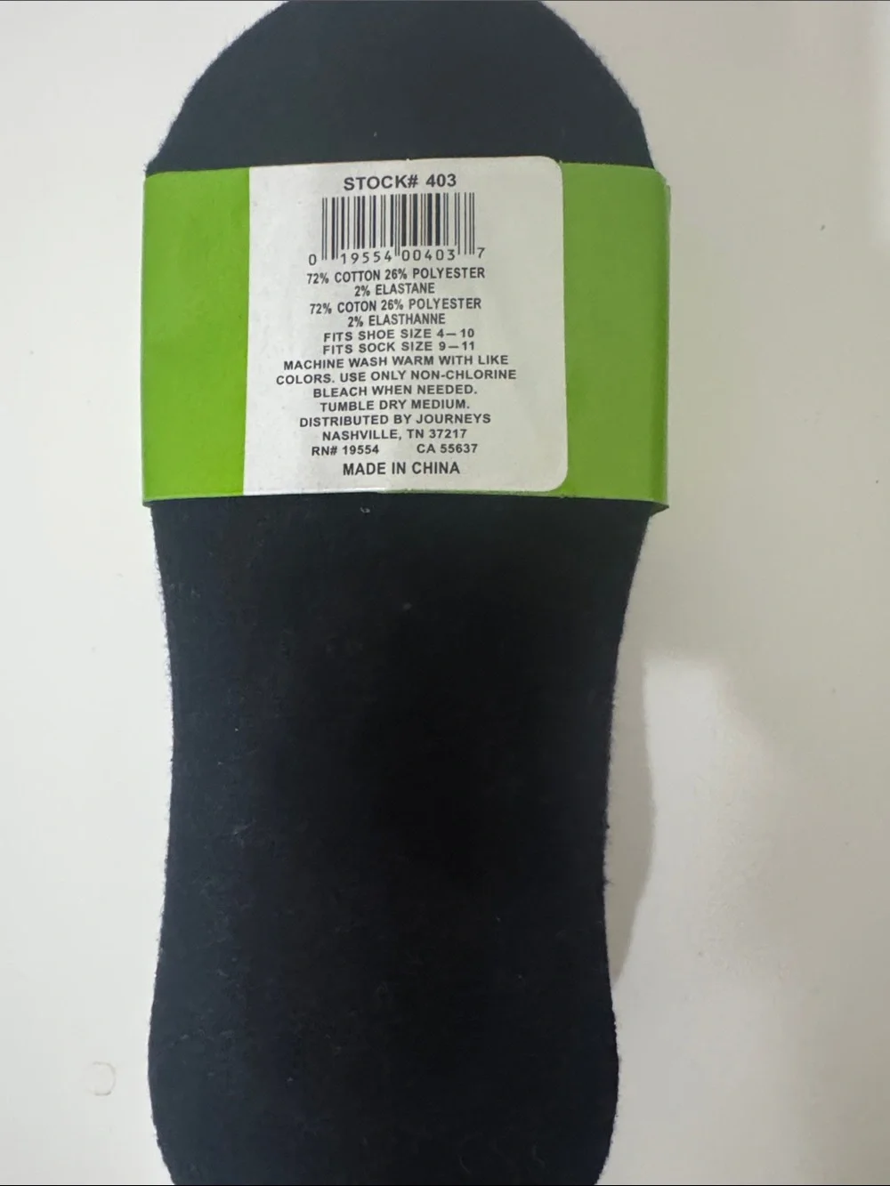 Men's No-Show Liner Socks in Black